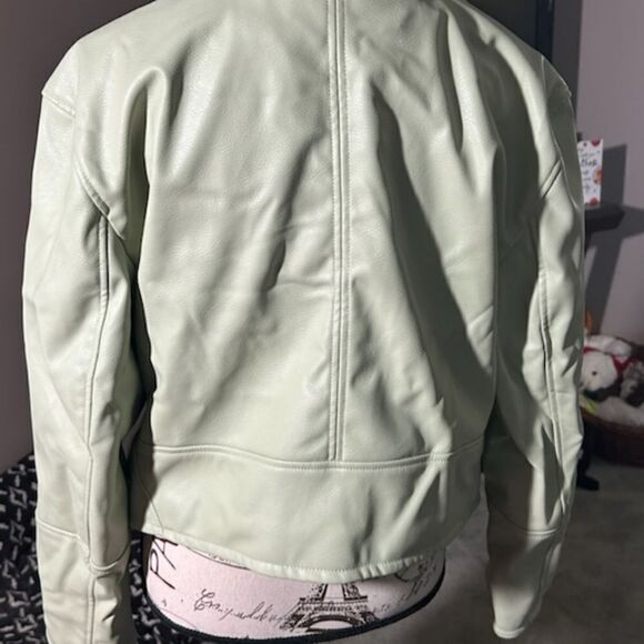 Divided H&M Green Medium Faux Leather Jacket - Picture 3 of 4